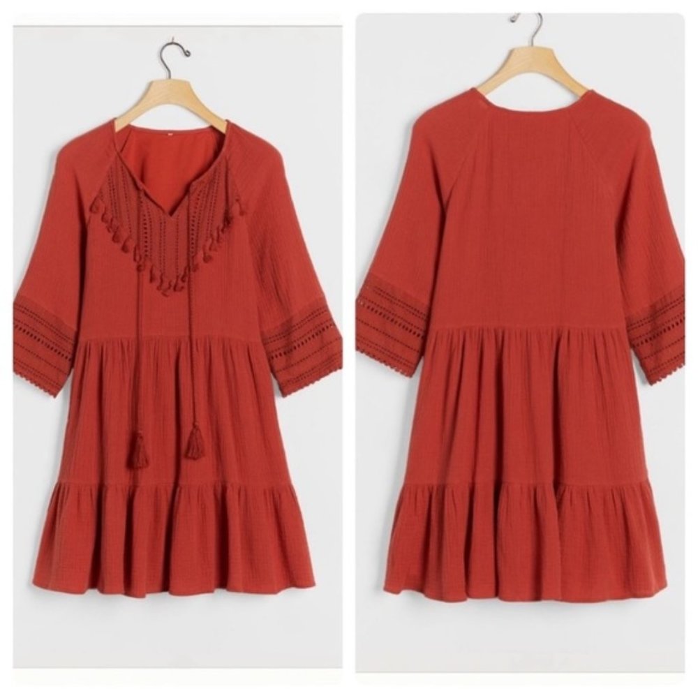 SALE NWT ANTHROPOLOGIE ANGELICA TASSELED TUNIC DRESS